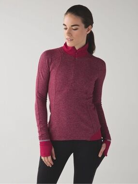 Lululemon Runderful 1/2 Zip Size 12 Bordeaux Drama Berry Rumble Rulu Top